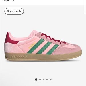Adidas Gazelle Pink and Green Sneakers